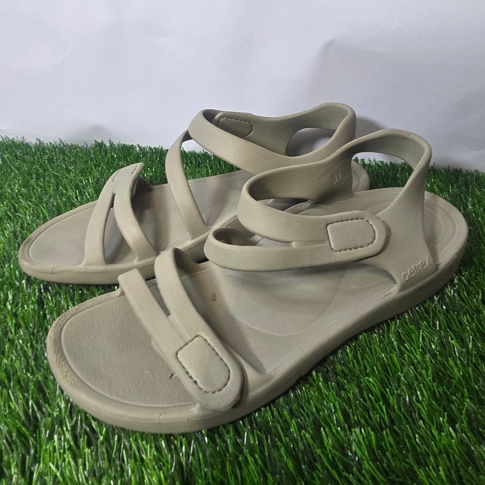 Aetrex Size W8 Stone Jillian Sport Sandals Women Orthotic Water Friendly Strappy